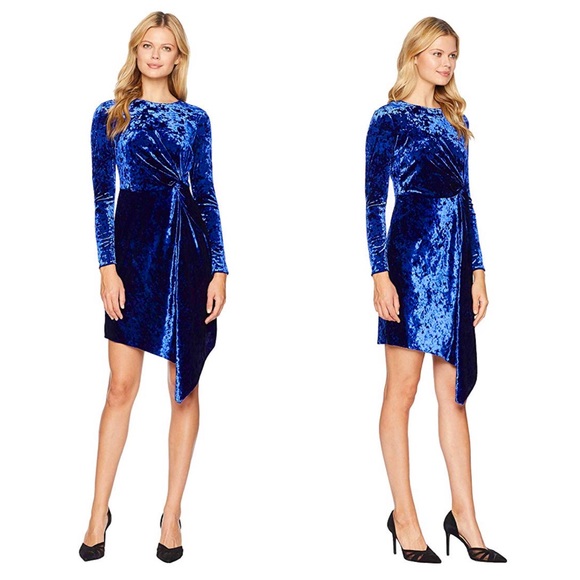 Maggy London Crushed Velvet Soft Drape Dress - Picture 3 of 8